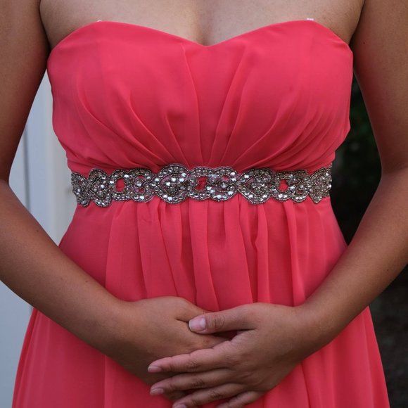 Coral High Low Homecoming/Prom Dress - Picture 4 of 8